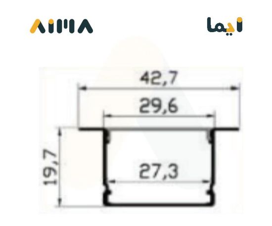 صورة نيو باور ألمنيوم بروفايل اسود مخفي جداري سقفي طول 3 متر مقاس 4320